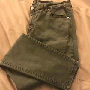 Lane Bryant olive green skinny jeans